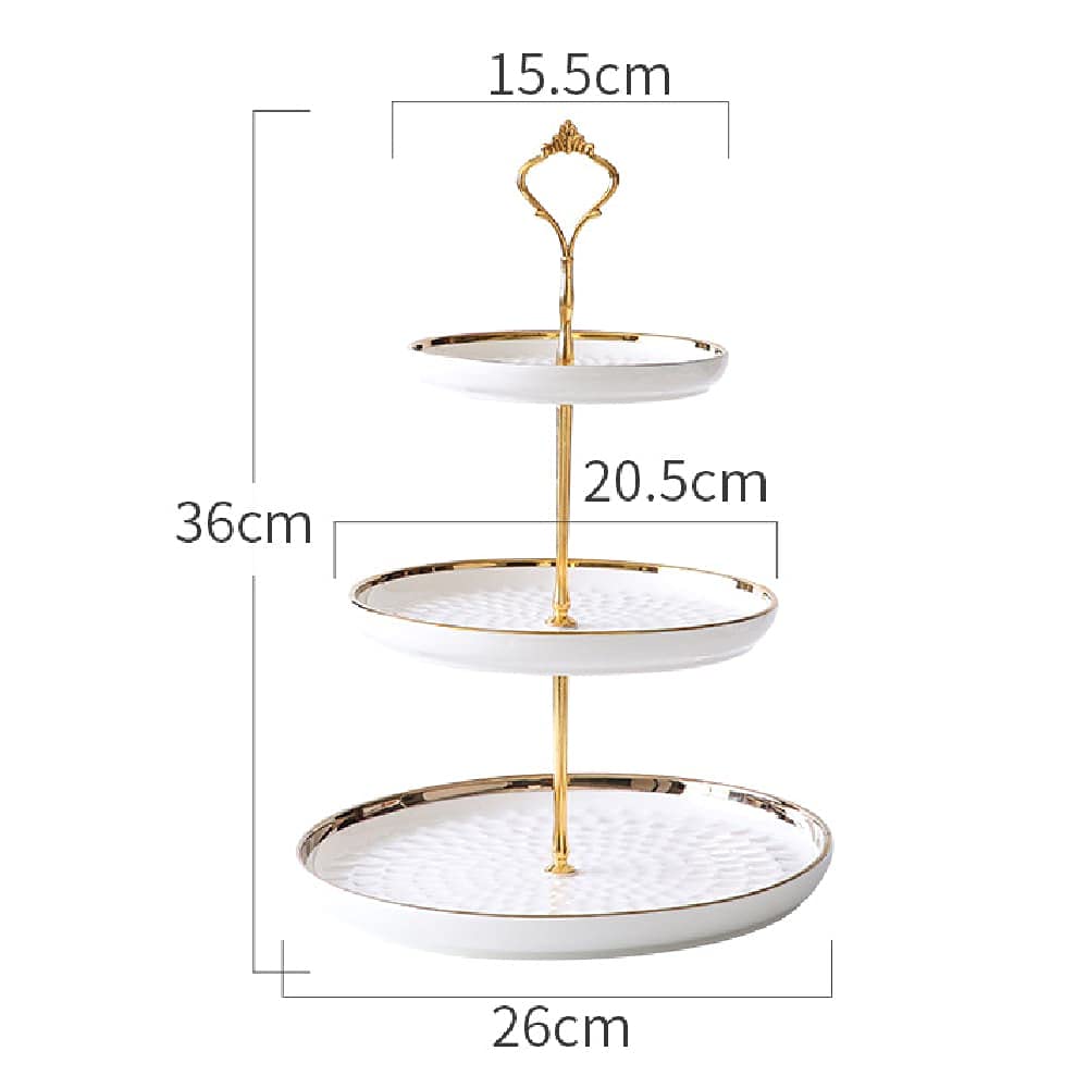 Aebor 3 Tier Round Porcelain Tiered Cupcake Stand, Tiered Serving Stand, Dessert Stand, Serving Tray Platter for Tea Party, Wedding and Birthday (Green)
