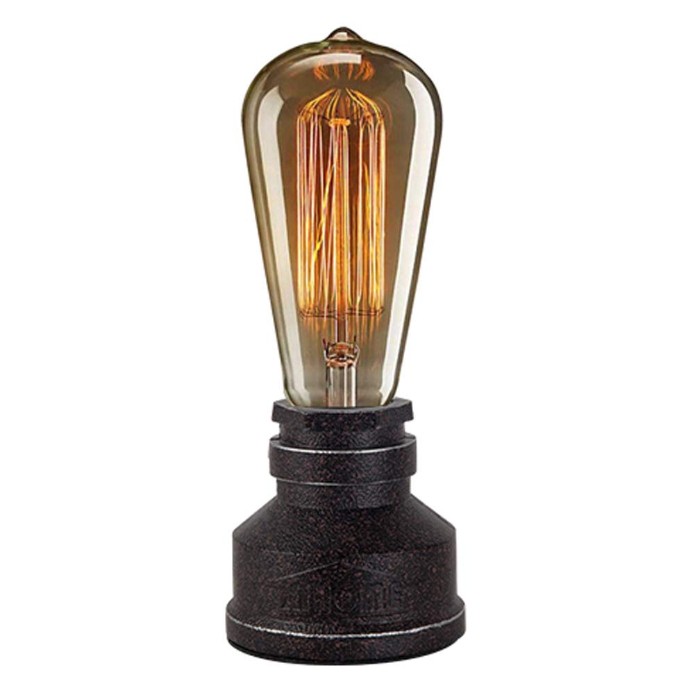 XIHOME Vintage American Village Style Desk Light Creative Table Lamp Iron Steel Water Pipe Table Night Lights,Rustic Loft Industrial Steampunk Retro Base E26 Holder Fitting Lighting Fixture LED Edison