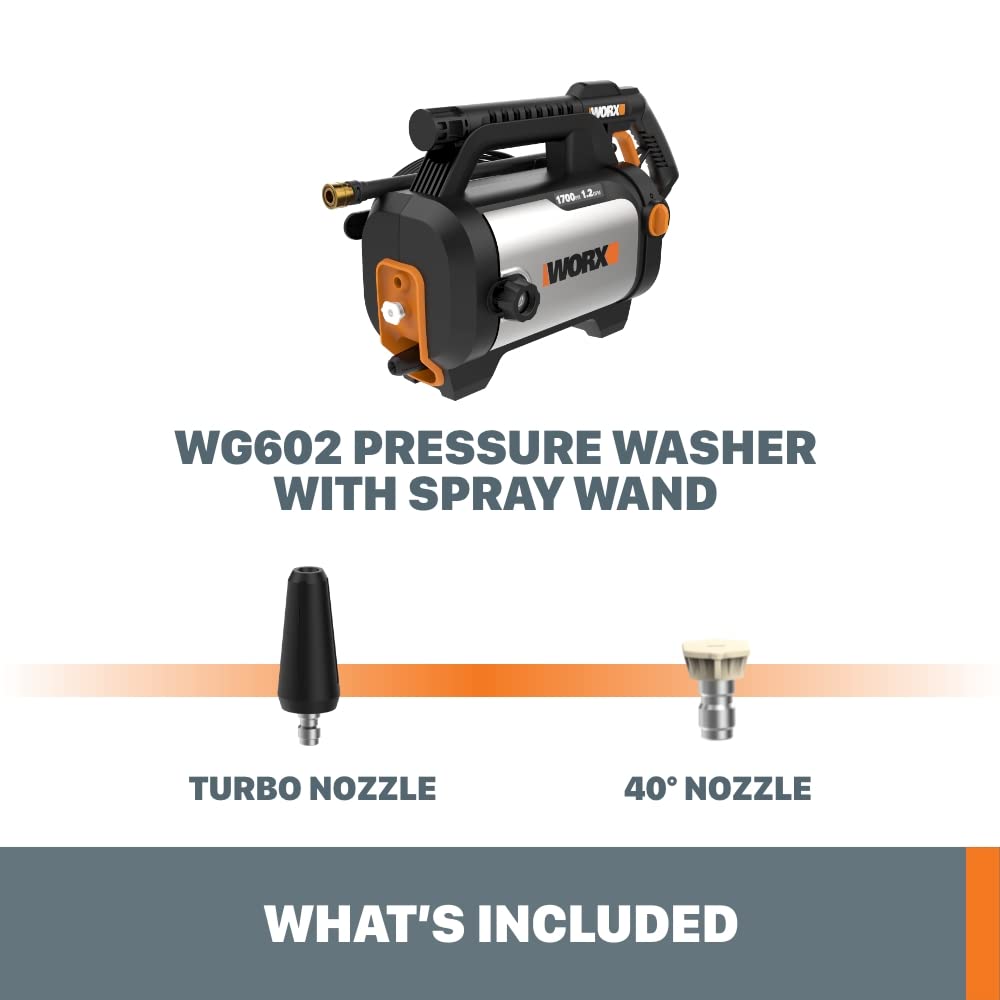 Worx 13 Amp Electric Pressure Washer Max 1870 PSI Max 1.4 GPM WG602