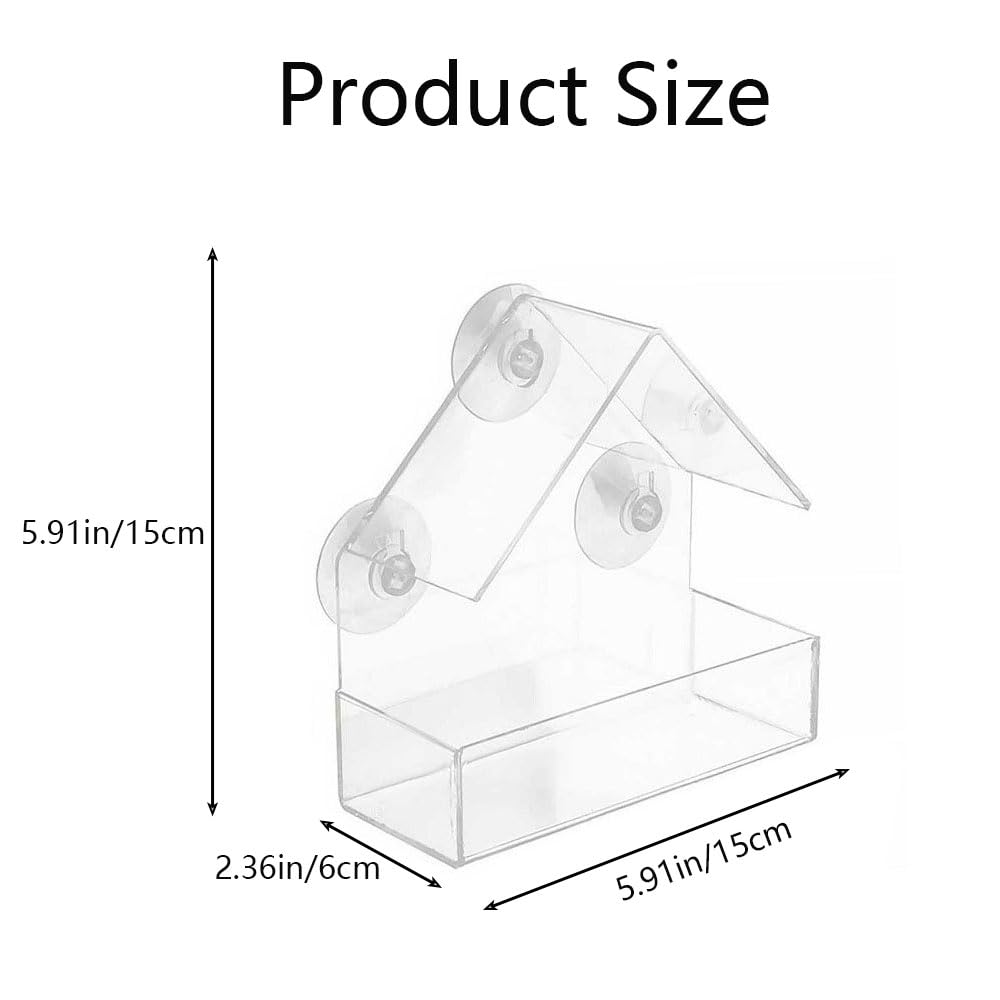 Bird Feeder Birds House for Outdoor, Window Bird Feeder with Strong Suction Cups for Wild Birds, Cardinal, Bluebird