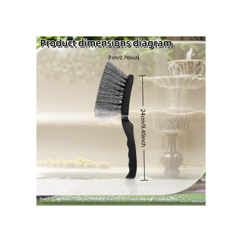 Bird Bath Brushes for Cleaning, Heavy Duty Outdoor Scrub Brush for Bird Feeders & Water Fountains, Concrete Fountain Cleaner Brush with Stiff Bristles, Safe for Birds, 9.44 Inch with Hanging Hole