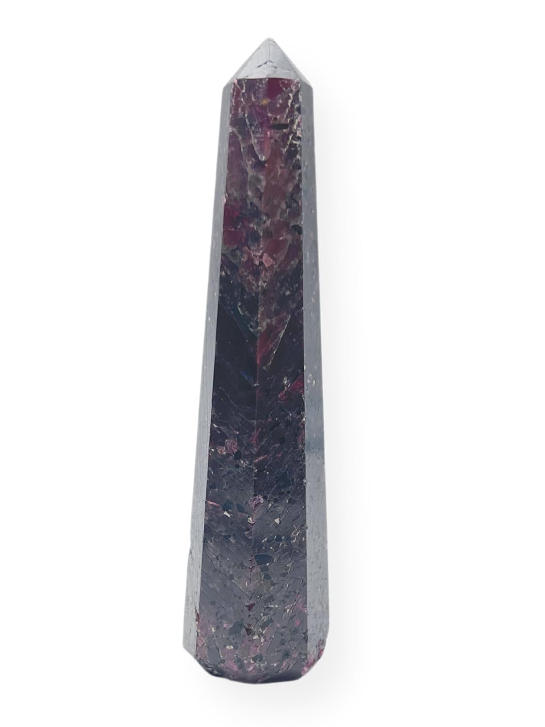WholesaleGemShop 3 Inch Garnet Gemstones Obelisk Tower Jumbo Facet Aura Rock Crystal Natural Polished Earth Wand Spirit