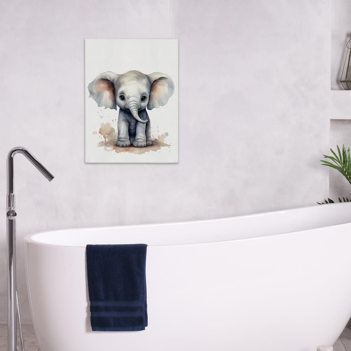 Woodland Nursery Decor, Baby Room Decor, Elephant Wall Art Decorations For Safari Nursery Kids Toddler Boy Girl Room Playroom, Animal Wall Art Prints Poster 11x14 Inches Framed