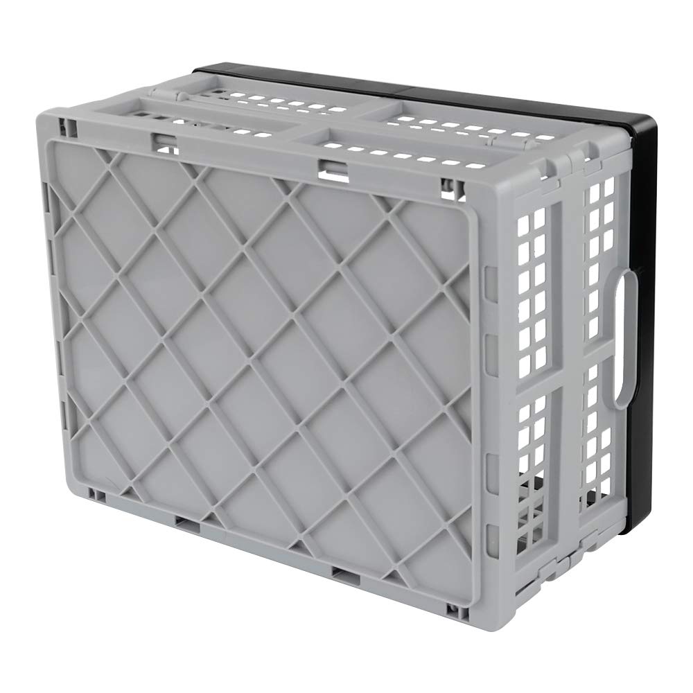Jekiyo 34-Liter Folding Crates Storage, Collapsible Container Plastic, Set of 1