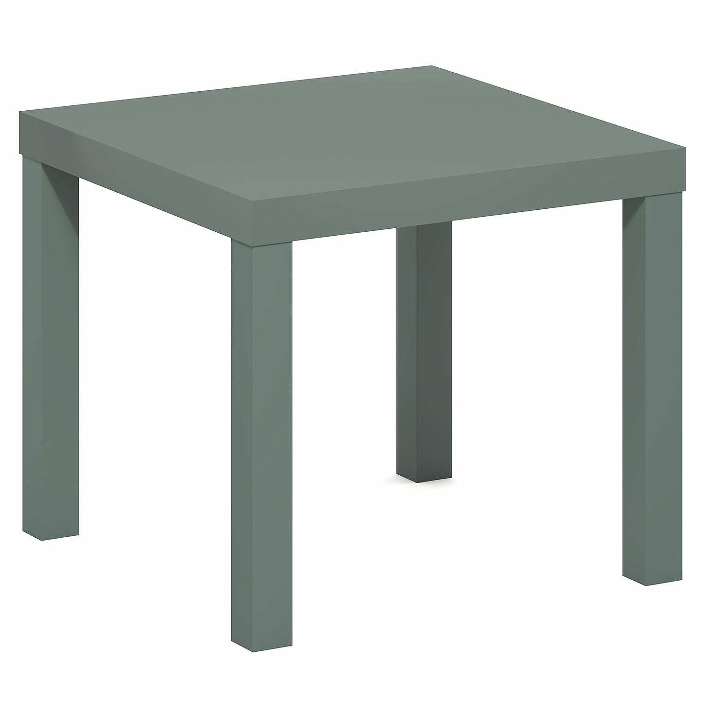 Furinno Classic Side Table, Square Modern End Table with 1.8" Triple Thick Tabletop, Simple Night Stand, Bedside Table, Toolless Assembly, for Living Room, Bedroom, Sage Green