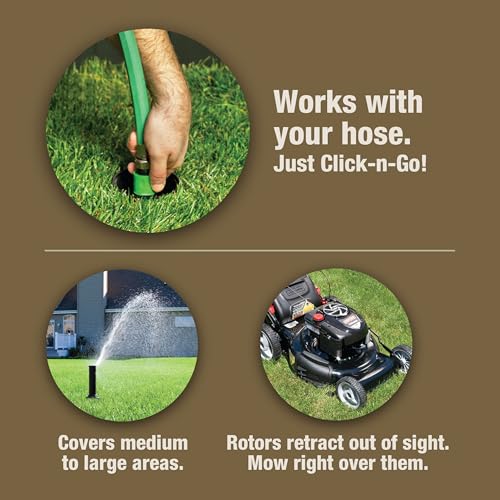Rain Bird 32HE In-Ground Pro Rotor Pop-up Sprinkler System Kit with Click-N-Go Garden Hose Connection