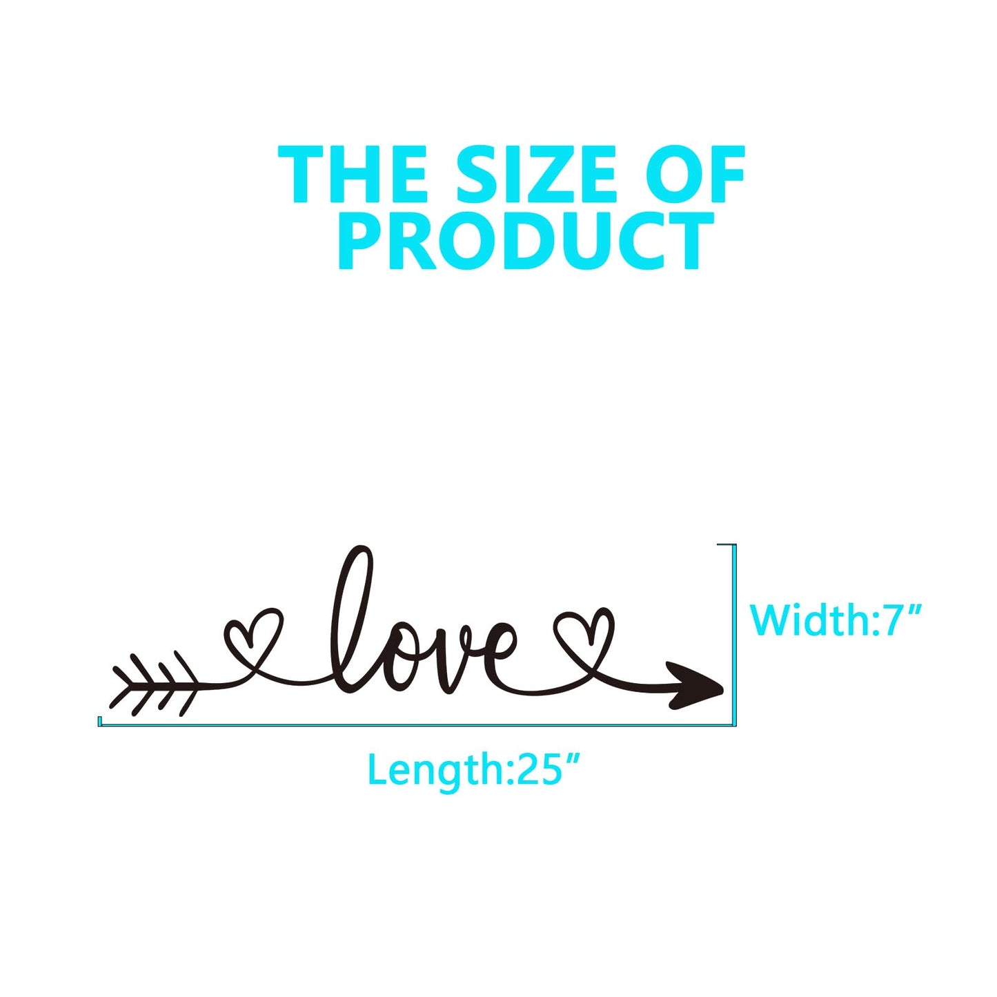 AnFigure Love Quotes Wall Stickers: Inspirational Vinyl Art Couples Wall Decals for Home Bedroom Bathroom Living Room - Love Arrow 25"X7"