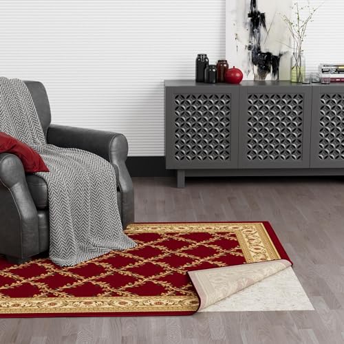 Ottomanson Non Slip Rug Pad Grip 3x23 1/8 Thick, Protection for Any Flooring Surface, Keep Your Runner Rug and Area Rugs in Place, 2'7" x 23', Beige