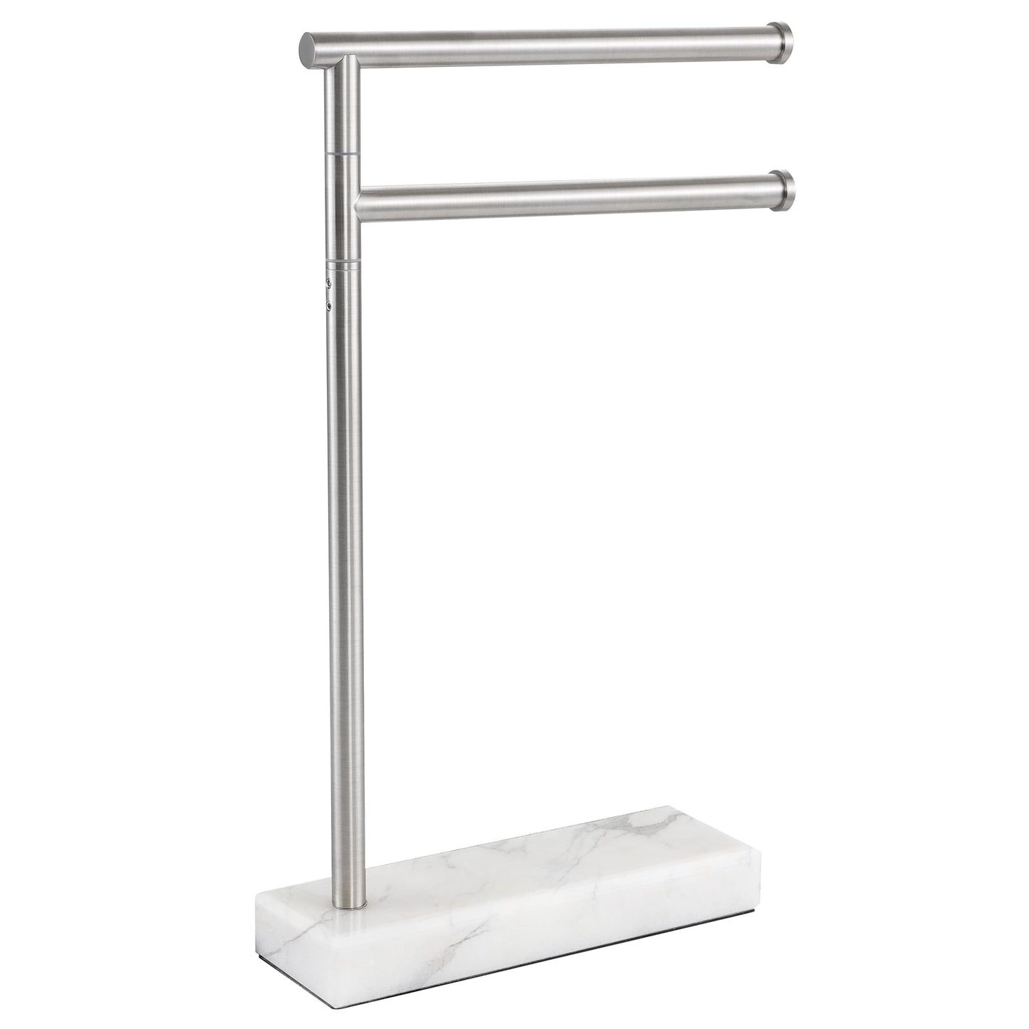 KES Hand Towel Holder Stand for Bathroom, Countertop Towel Stand Swivel with Marble Base, 17.3" 2 Arms Hand Towel Holder Freestanding Counter Top 18/8 Stainless Steel Brushed Finish, BTH233A-2