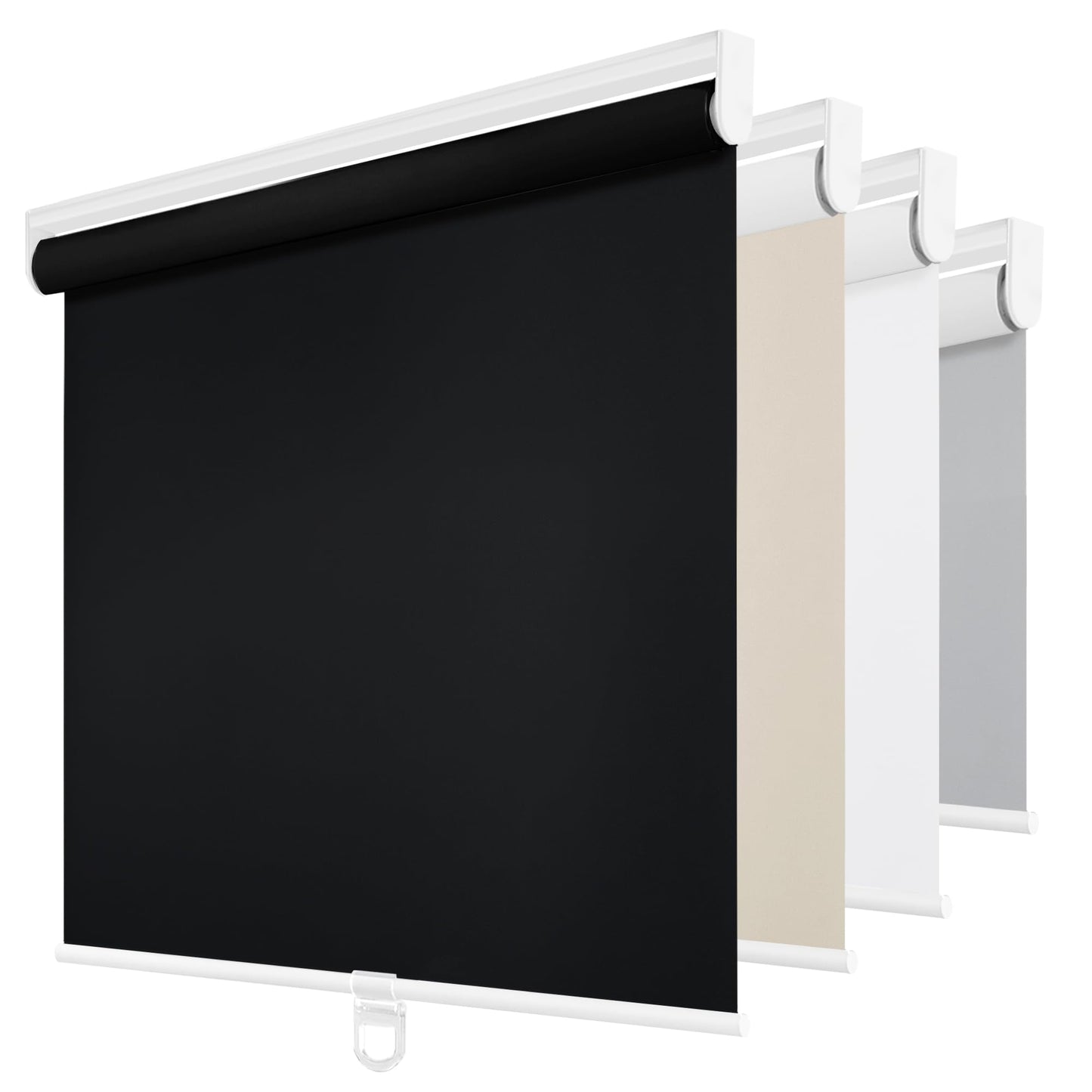 ChrisDowa Cordless Blackout Roller Shades for Windows, Thermal Insulated UV Protection Pull Down Shades, Total Blackout Window Blinds for Home, Office, Bedroom, Door (22" W x 72" H, Black)