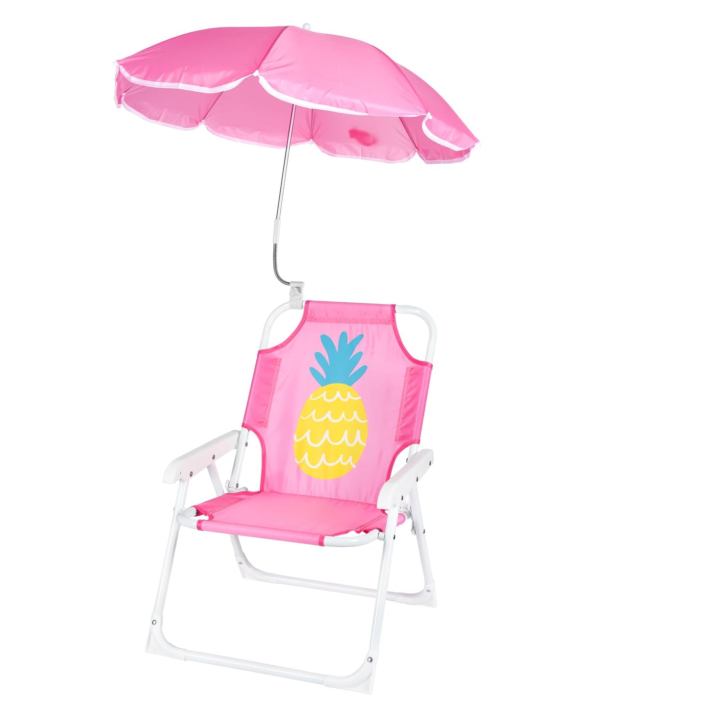 PLULON Kids Beach Chair with Umbrella Folding Lawn and Camping Chair with Summer Shade Children's Beach Chair for Pool Travel Outdoor (for 1-5 Years Old)