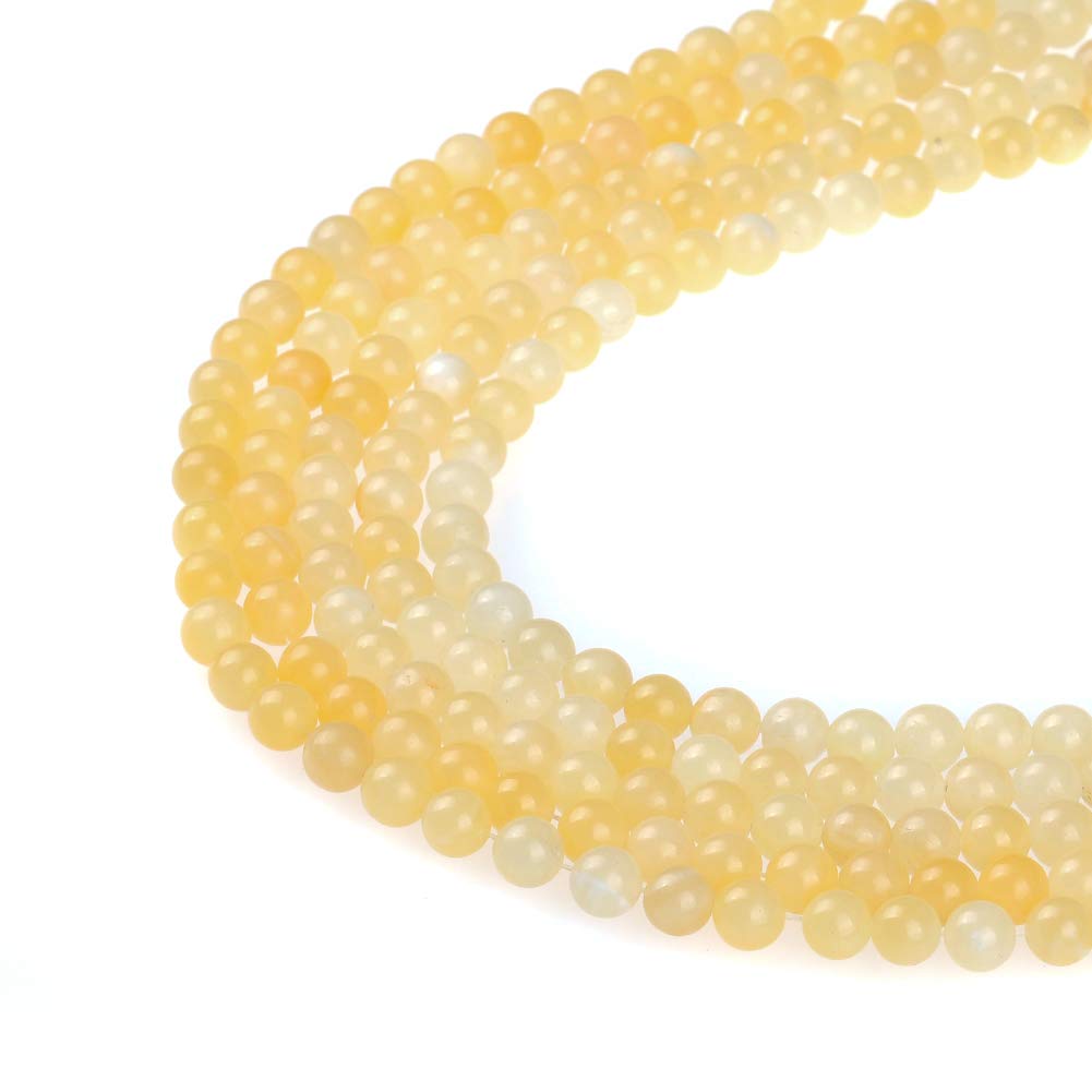 Natural Stone Beads 10mm Yellow Jade Stone Gemstone Round Loose Beads Crystal Energy Stone Healing Power for Jewelry Making DIY,1 Strand 15"