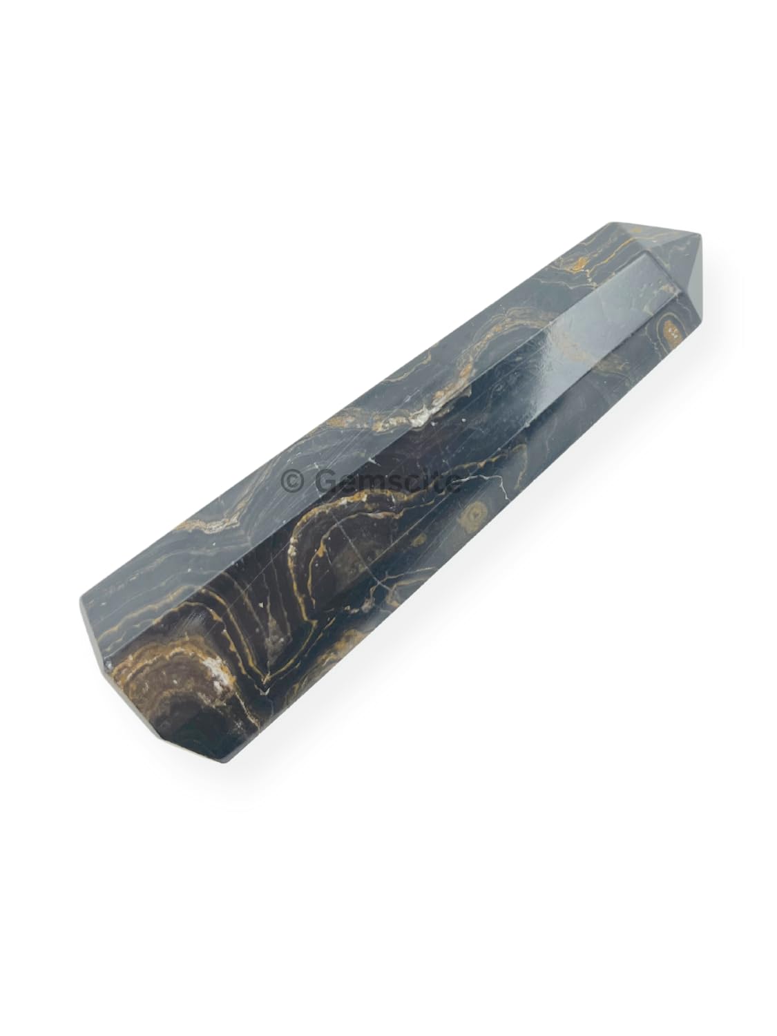 WholesaleGemShop 3 Inch (70 mm) Gemstones Stromatolite Obelisk Tower Jumbo Facet Aura Rock Crystal Natural Polished Earth Wand Spirit