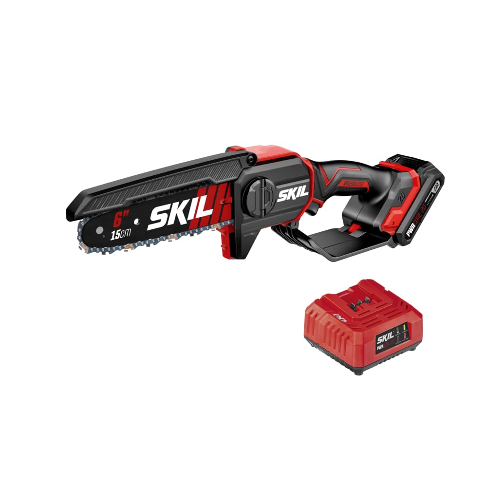 SKIL PWR CORE 20 Brushless 20V 6" Mini Chainsaw Kit including 2.0Ah Battery and Charger-PR0600B-11