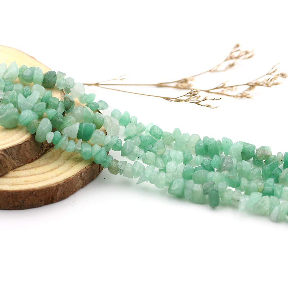 31 inches Chip Stone Loose Gemstones Beads Drilled Strand for Jewelry Making Bracelet Necklace Earrings Crafts (Green Aventurine)