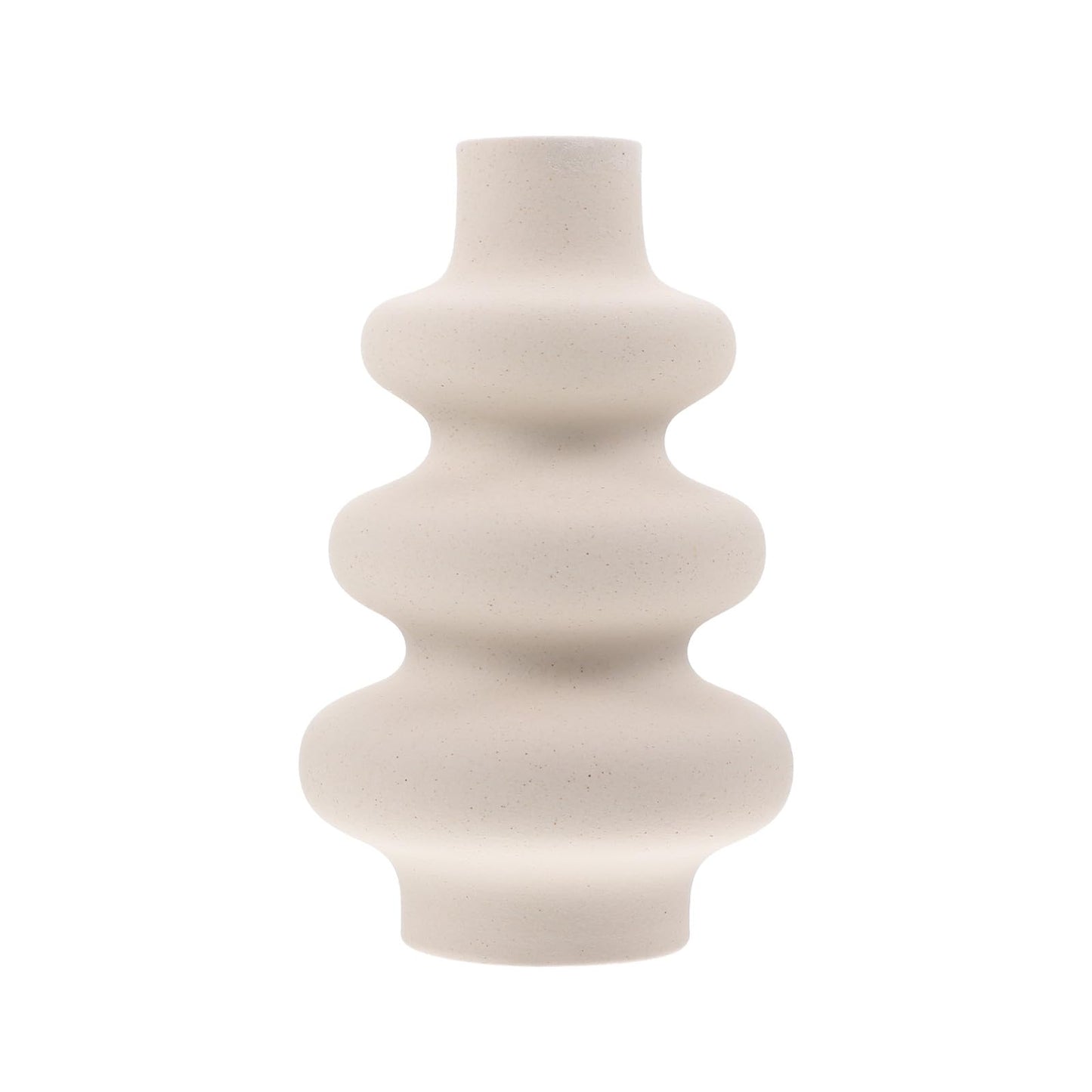 Beaupretty Matte Frosted Ceramic Geometric Flower Vase DIY Craft Decorative Floral Ornament Home Décor Accent for Living Room and Office