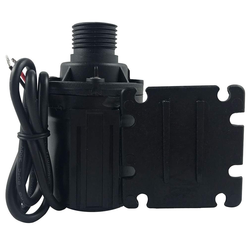 ZAOJIAO DC 12V Brushless Water Pump 1/2'' Male Thread Centrifugal Submersible Pump 800L/H 210GPH 4M/13ft for Fountain Solar Panel Pond Aquarium Water Circulation System Black