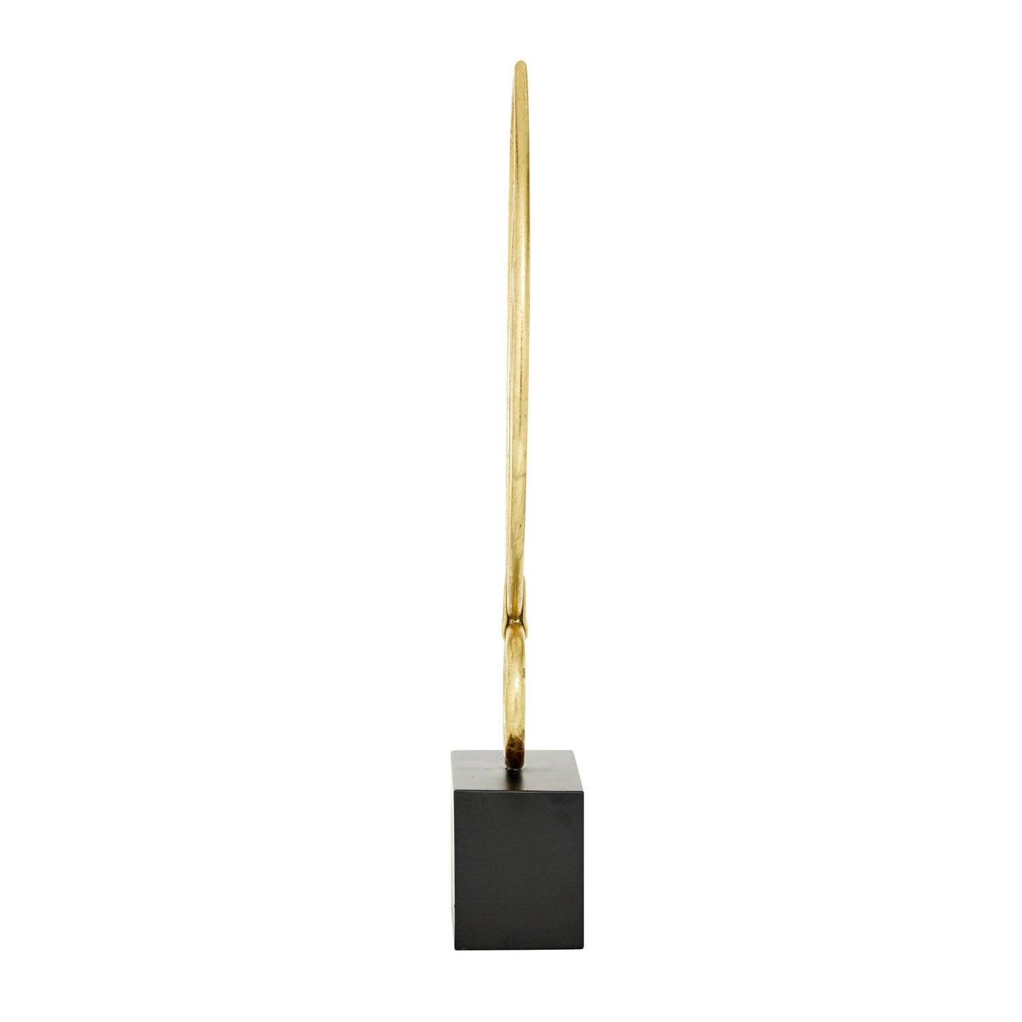 CosmoLiving by Cosmopolitan Metal Abstract Decorative Sculpture Home Decor Statue with Black Base, Accent Figurine 8" x 4" x 24", Gold