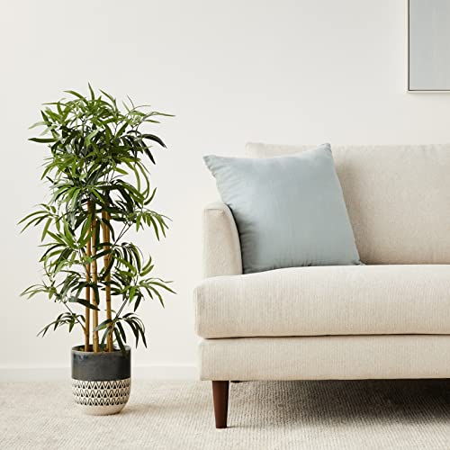 Amazon Basics Artificial Bamboo Plant with Plastic Planter Pot, 39.4", Green, Home Office Decor, Floor Plant