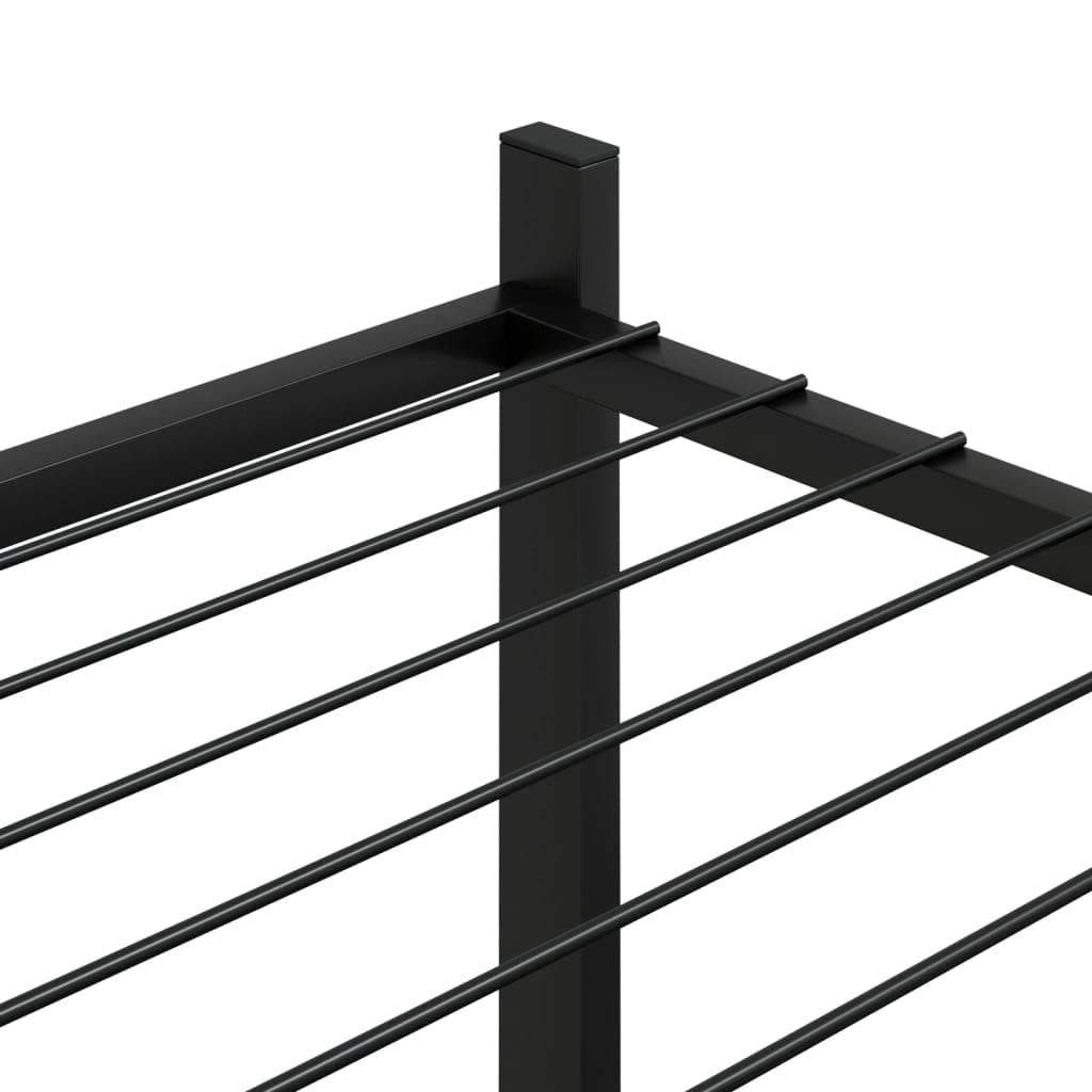 BUKSCYJS Black Powder-coated Iron Flower Stand with 5 Shelves, Medium Plant Display Rack for Indoor Outdoor Use, Space Saving Corner Design for Living Room Balcony, Durable Metal