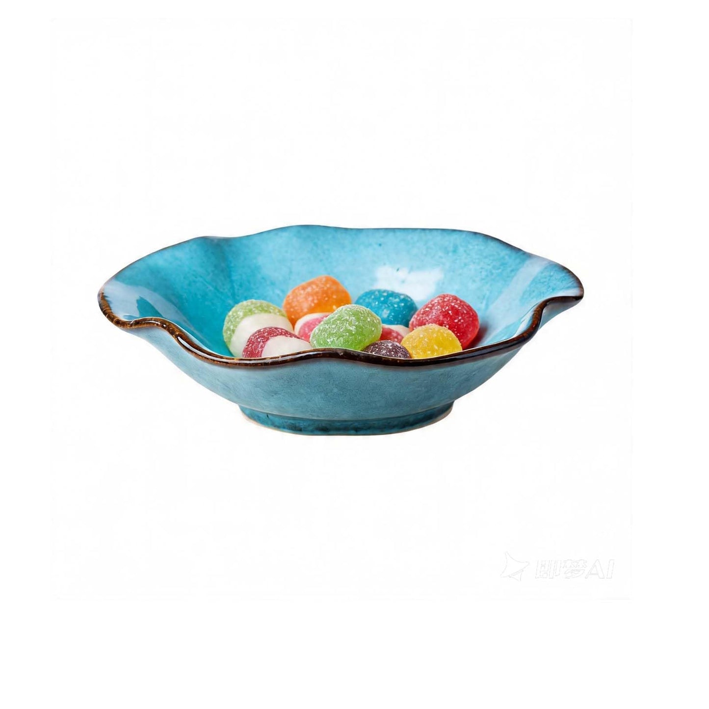 SYXUPUMI 8" Fruit Bowl for Kitchen Counter Decor,Lotus Leaf Shape Ceramic Decorative Bowl,Key Bowl for Entryway Table Modern Home Decor
