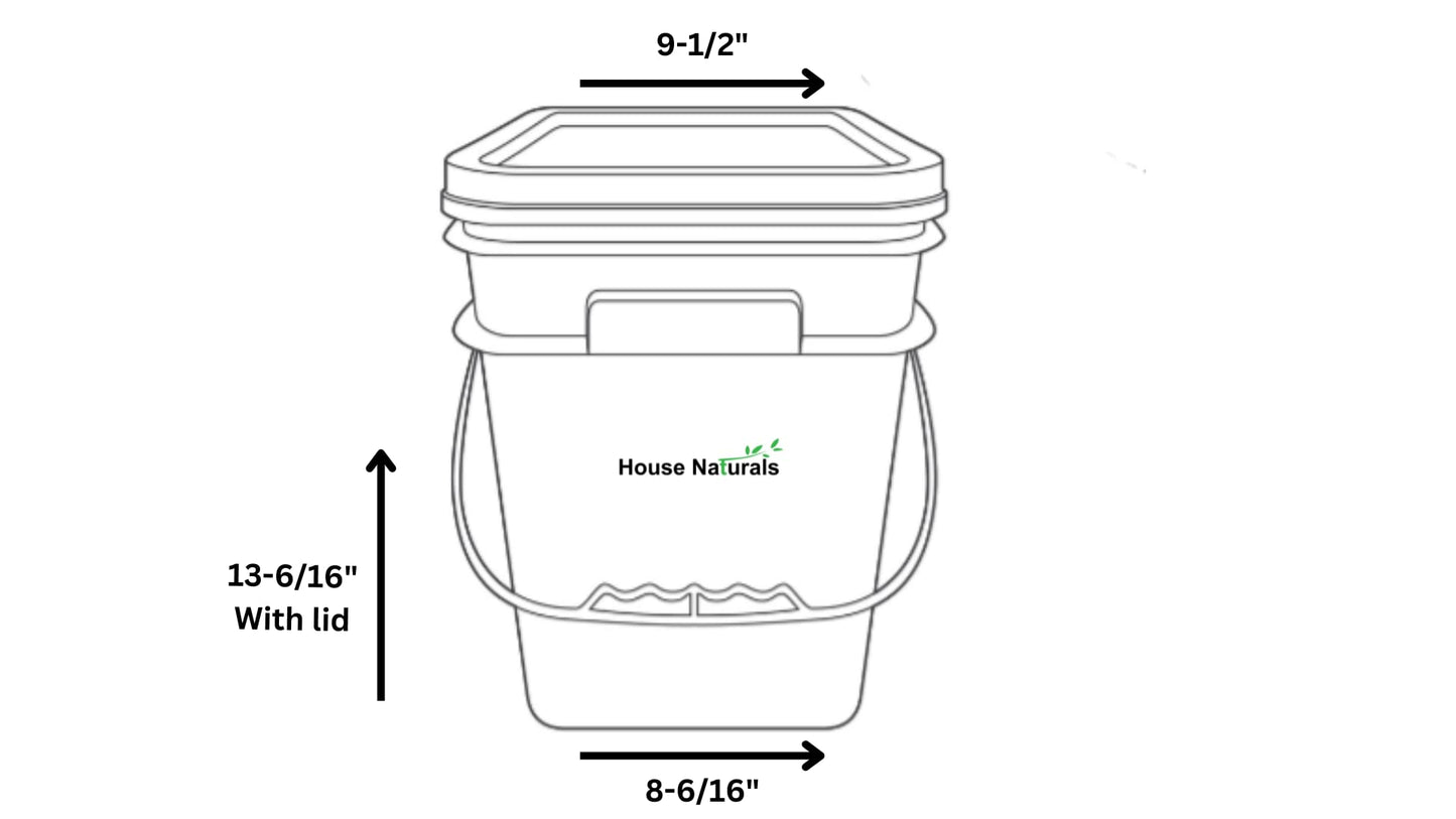 House Naturals 4 Gallon Square Food Grade Bucket Pail with Lid (Pack of 4) Made in USA containers