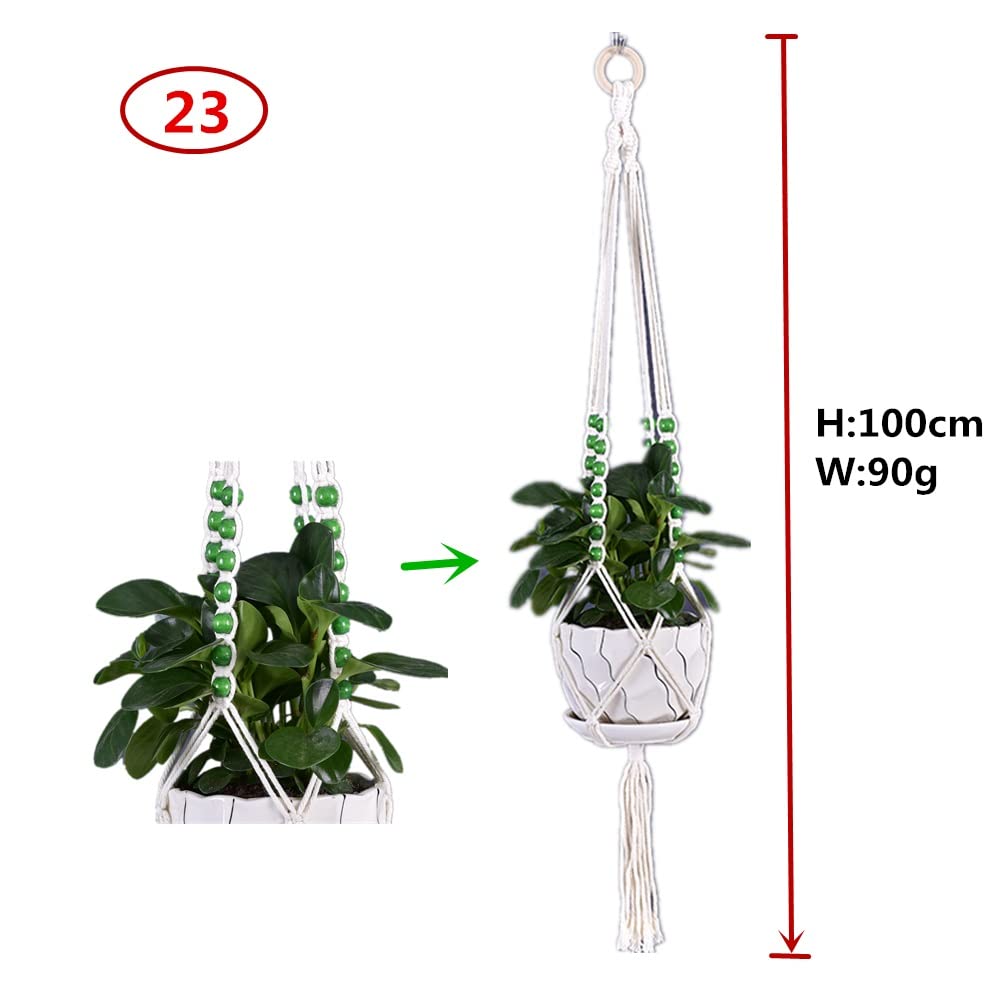 AroudightElive Plant Holder Basket Handmade Macrame Plant Hanger Flower Pot for wall Decoration countyard Garden Knotted Lifting(23)