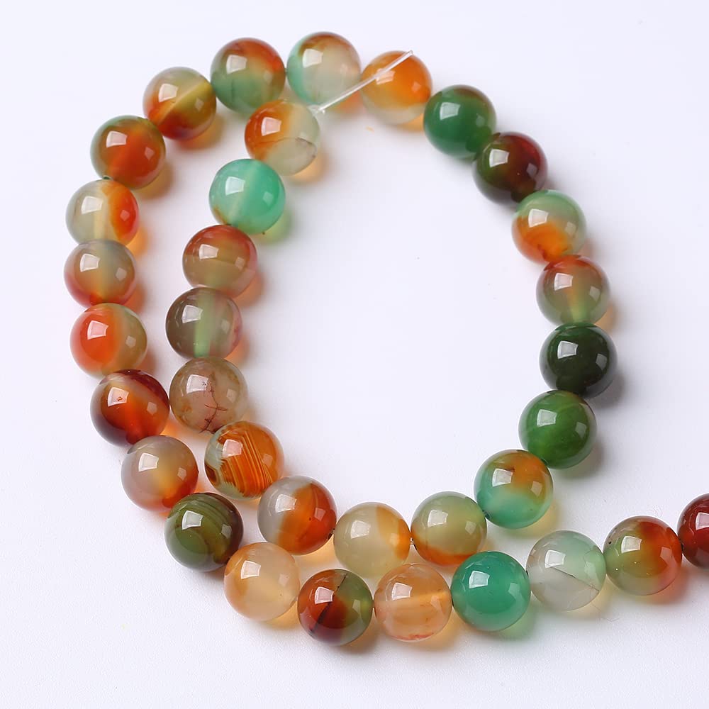 90PCS 8mm Natural Peacock Agates Beads for Jewelry Making Semi Precious Loose Gemstones Beads DIY Bracelet Necklace 2 Strand 32"