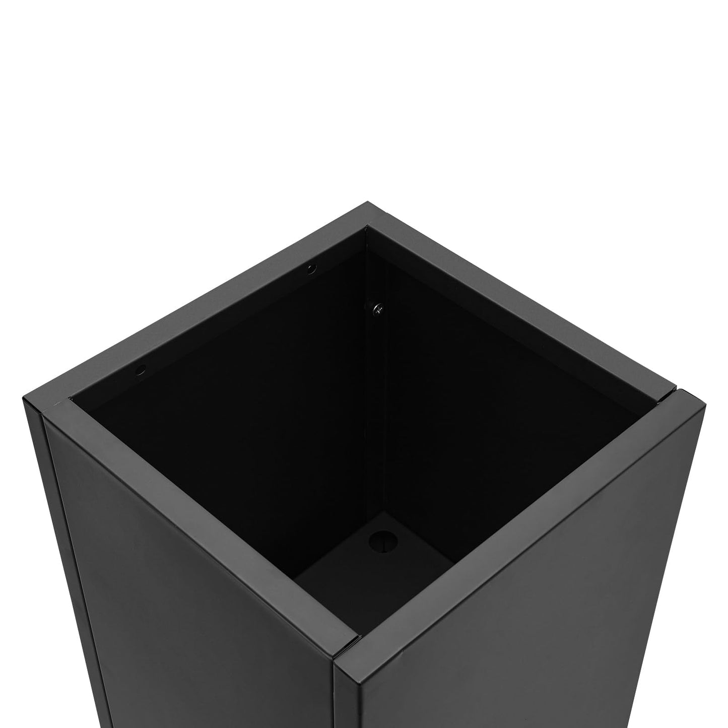 Synaiolma Tall Outdoor/Indoor Planter Box, 30in H Rectangular Large Flowerpot, Tall Metal Planter Box with Drainage Hole for Indoor Outdoor Deck Porch Garden Home Patio Front Door.