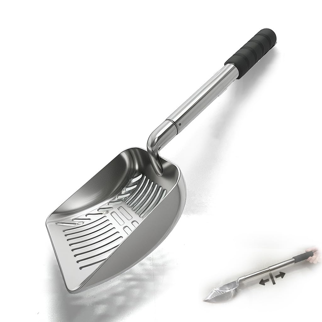 16 to 21-Inch Adjustable Fireplace Shovel – Hollow-Out Ash Sifter for Wood Stove, Fireplace, and Fire Pit, Heat-Resistant Metal Coal Scoop with Ergonomic Handle (1PCS)