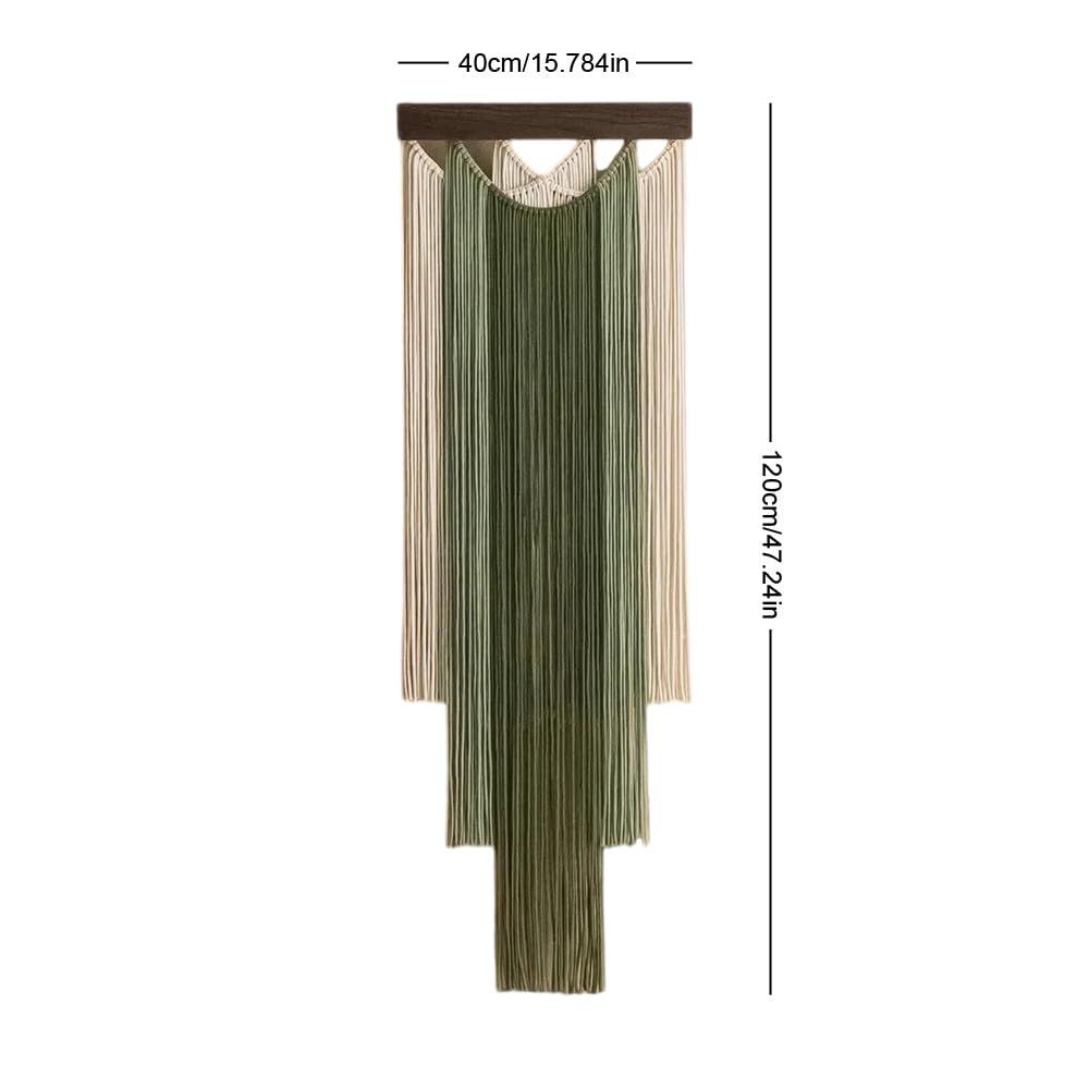 M MANUAL Macrame Wall Hanging 15.7x47.2Inch Fiber Handmade Macrame Wall Hanging Bohemian Yarn Tapestry Living Room Bedroom Modern Home Decor For Boho Home Decoration (A)