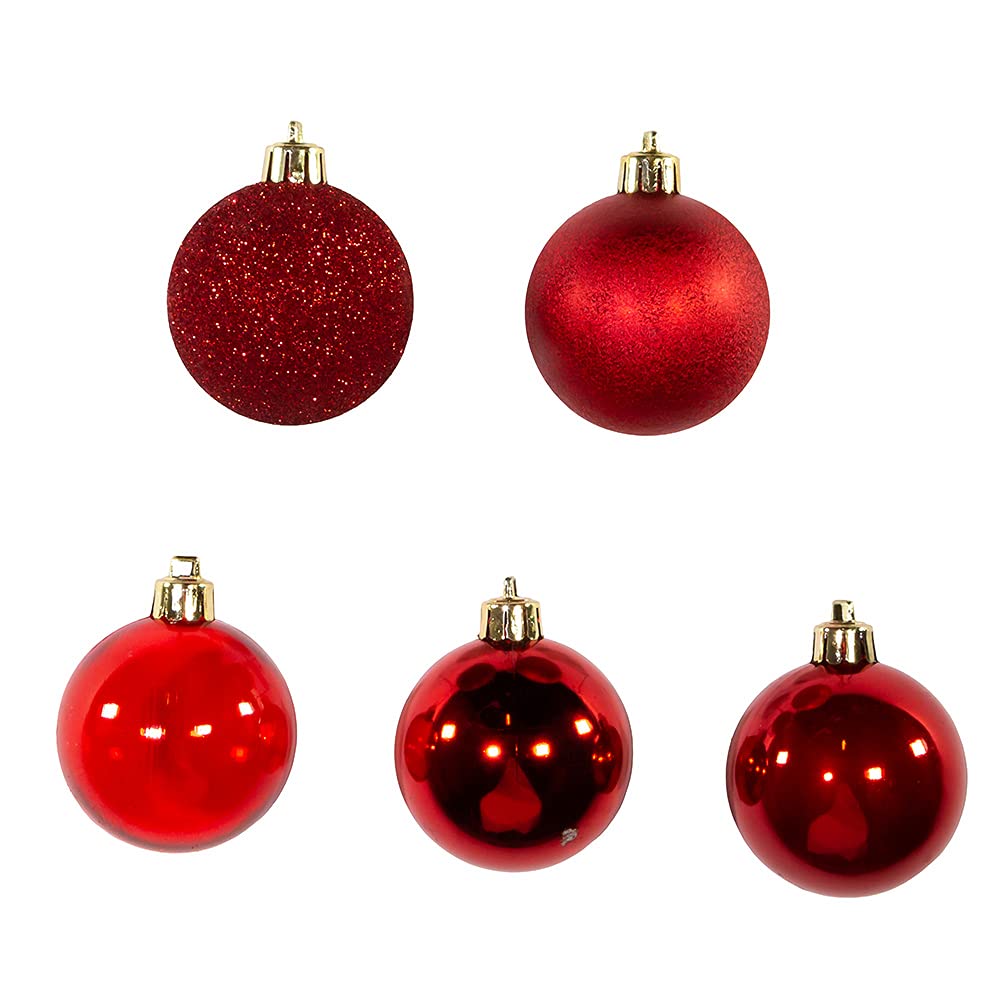 60mm Shatterproof Red Ball Ornaments, 30 Piece Set