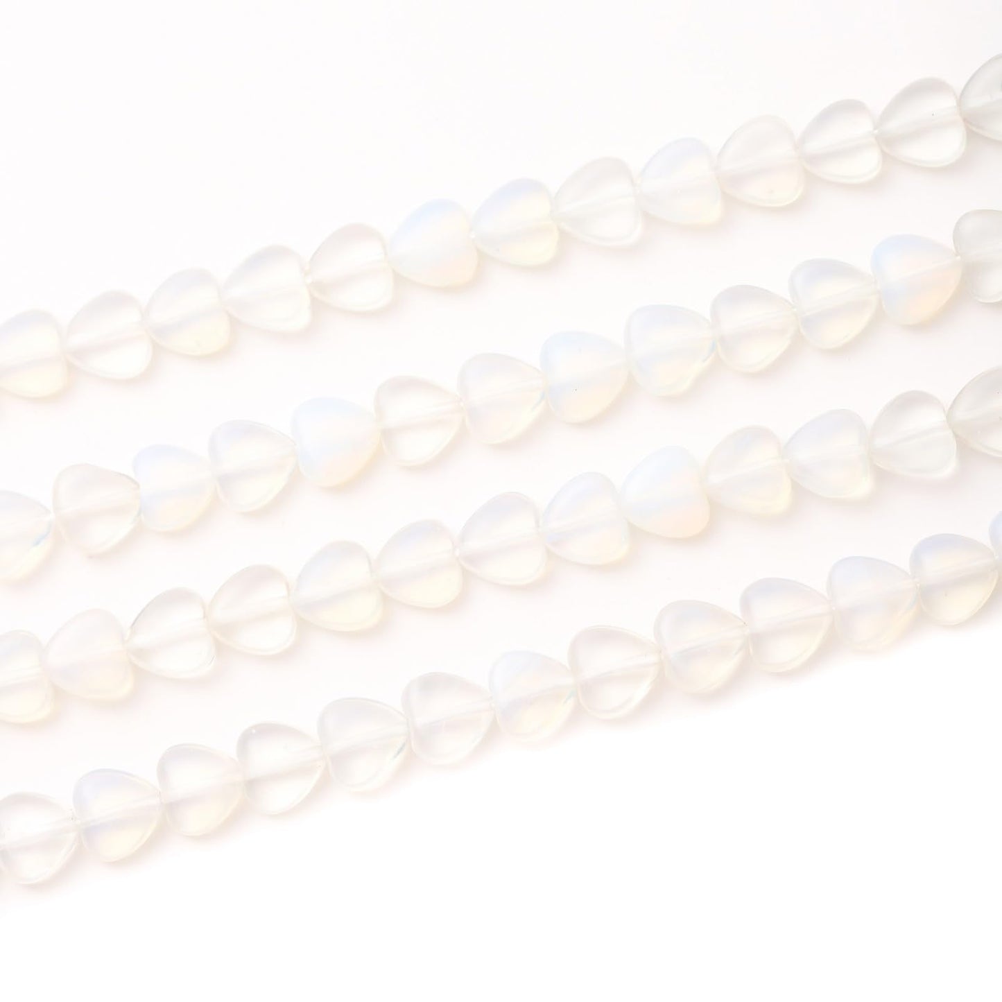 Natural Heart Shaped Opal Stone Beads 10mm Loose Crystal Healing Beads for DIY Necklace Bracelet Making Gemstone Craft Supplies