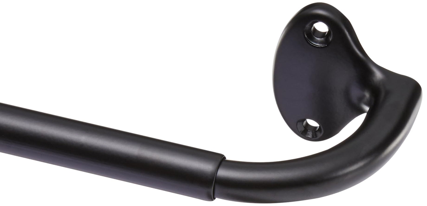 Amazon Basics Room Darkening Blackout Curtain Rod for Bedroom and Living Room, Curved, Wraps Around, Blocks Light, for Heavy Curtains, 48" to 88", Black