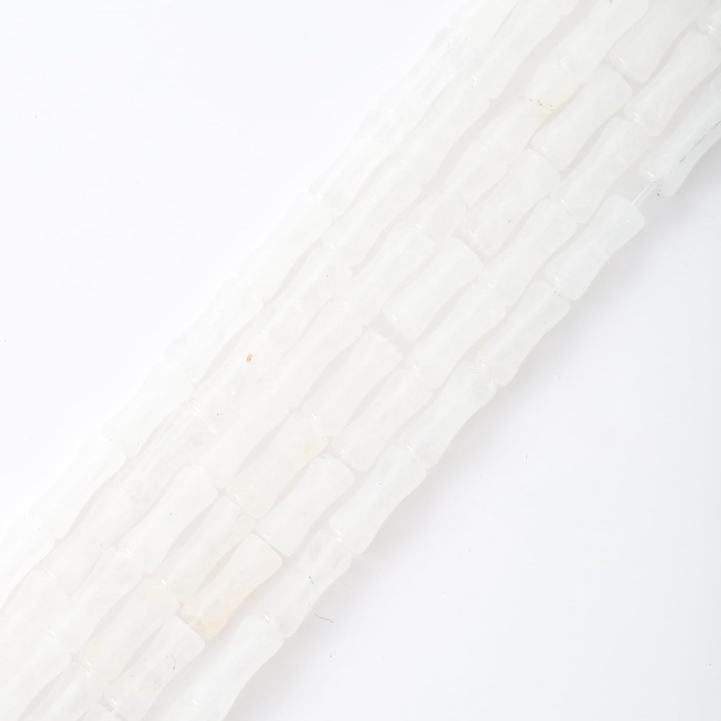5x12mm Natural White Jade Stone Bamboo Shape Gem Healing Energy Loose Spacer Beads for DIY Necklace Bracelet Earring