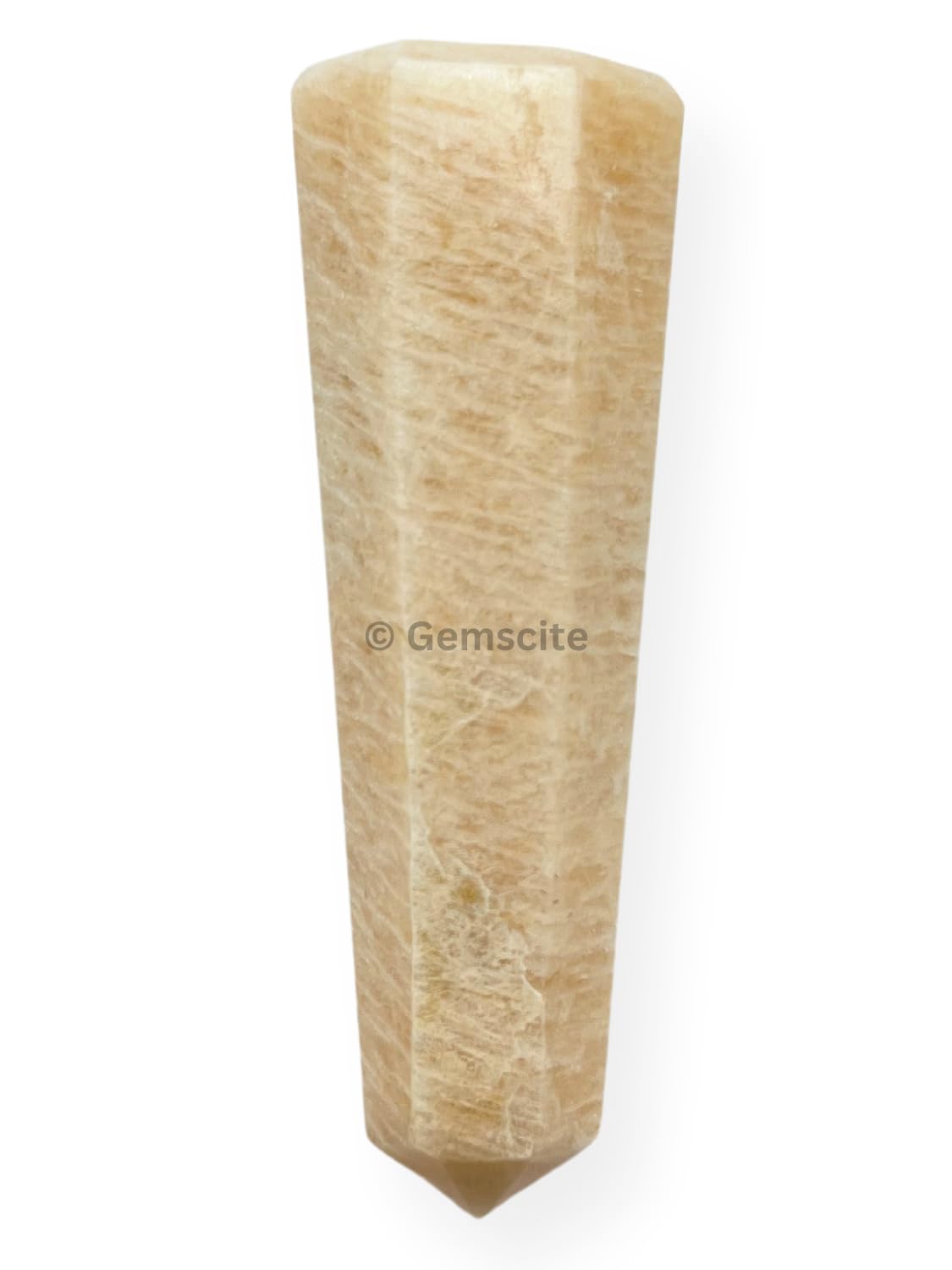 WholesaleGemShop 3 Inch (70 mm) Moonstone Gemstones Obelisk Tower Jumbo Facet Aura Rock Crystal Natural Polished Earth Wand Spirit
