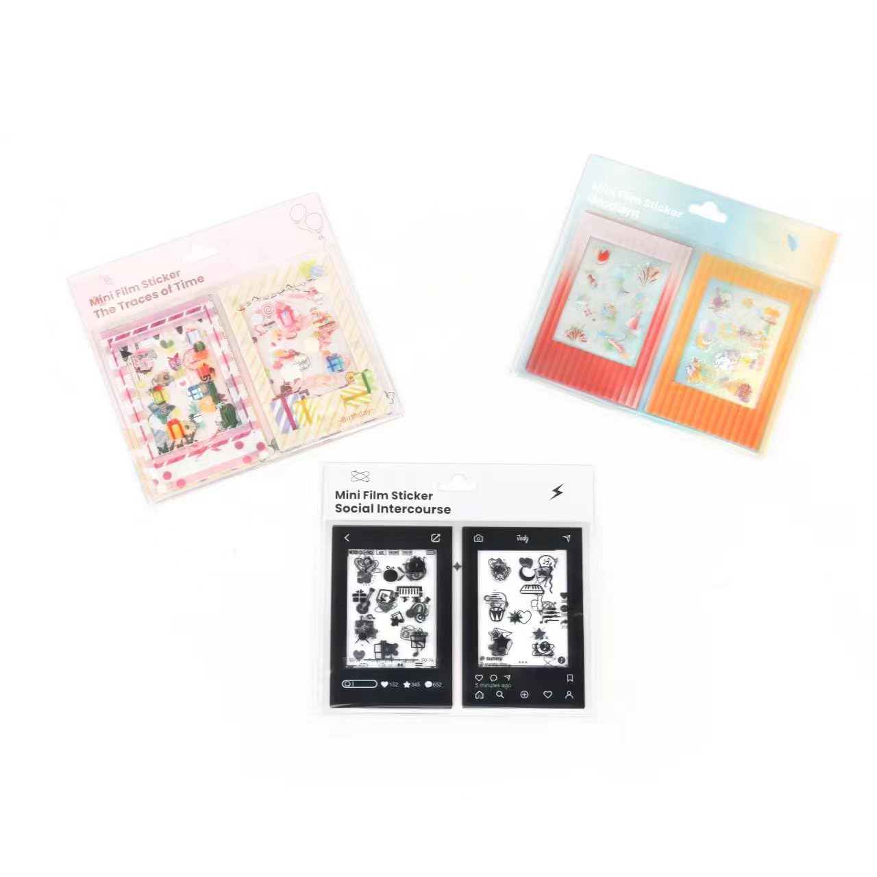 HIYQIN 2x3 Inch Photo Border Stickers - Lovely Camera Photo Stickers Compatible for Instax Mini EVO/Liplay/SE/12/11/41/40/99/90/9/8/7s/25 Camera Film - Fuji Mini Film Colorful Accessories - 30 Packs