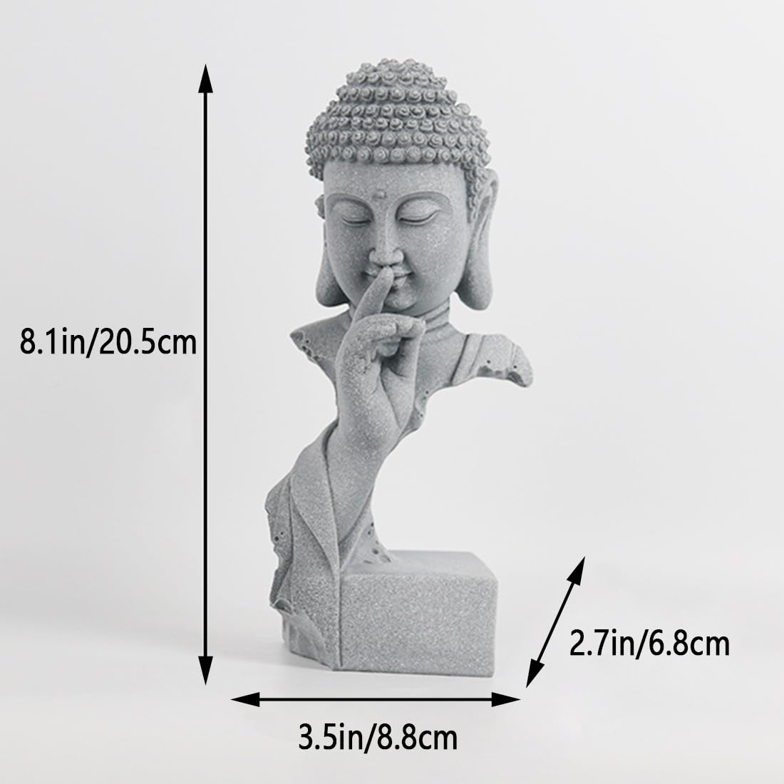 livelyfish Meditating Buddha Statue Zen Garden Statues Sandstone Thinker Buddha Sculpture Figurine for Fish Tank Aquarium Home Decorations, Gift (Medium)