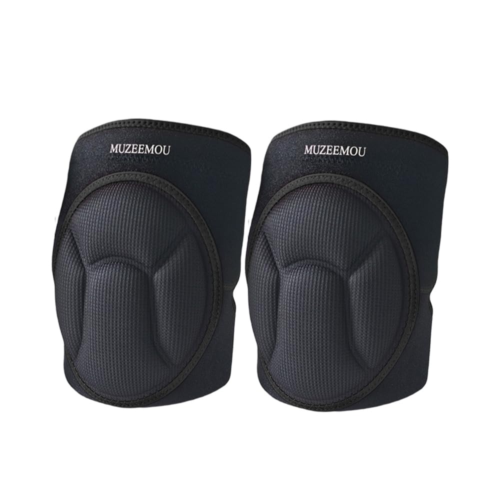 MUZEEMOU Knee Pads for Gardening,Flooring - Thick EVA Foam Cushion, Non-Slip Silicone & Adjustable Straps (S/M/L), Breathable Unisex Garden Kneeling Pad with Extended Comfort