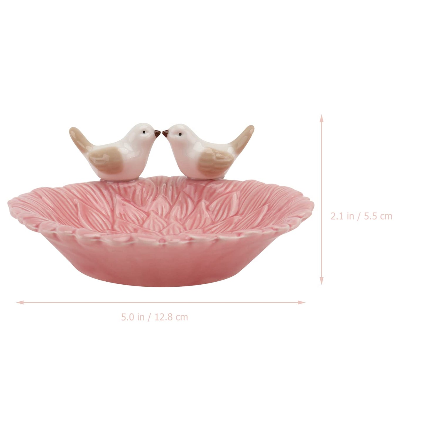 HEALLILY Nordic Style Jewelry Storage Tray 5.03X5.03X2.16In Ceramic Organizer for Rings Earrings Bracelets Home Dressing Table and Store Display