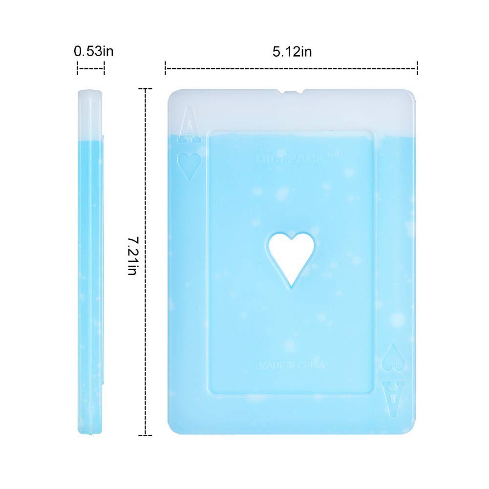 10pcs Ice packs for Lunch Box - Freezer Ice packs - Slim Long Lasting Cool Packs for Lunch Bags and Cooler, Poker Design (Heart)