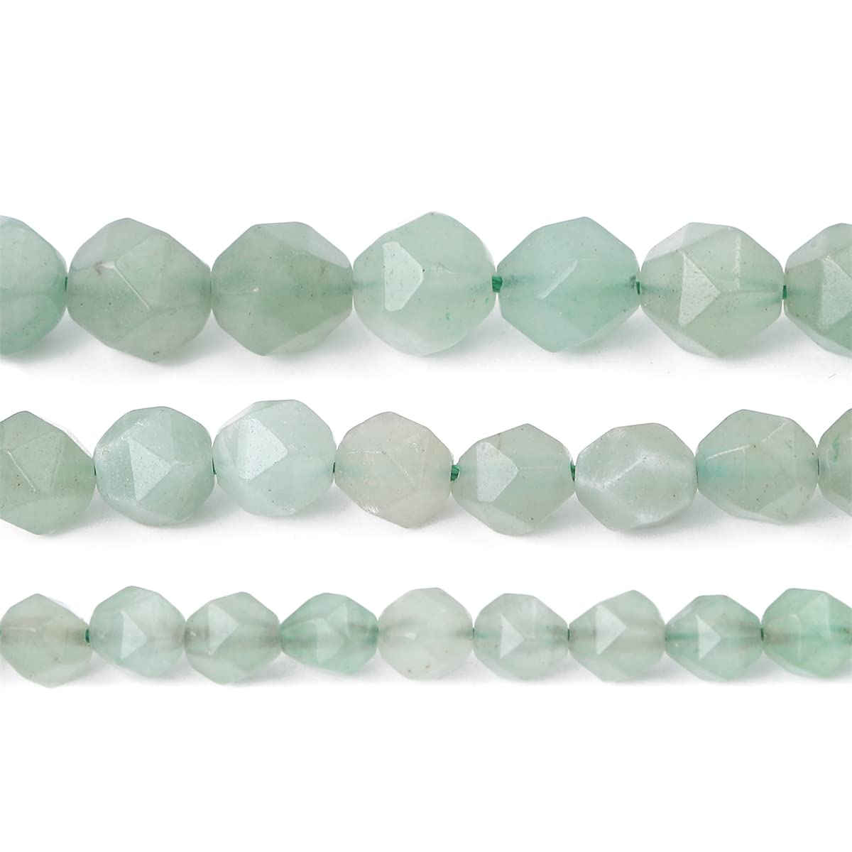 BEADIA Faceted Natural Green Aventurine Jade Stone Round Beads 8mm 36cm/Strand for Jewelry Making