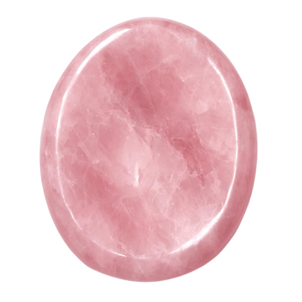 GEMSCITE Rose Quartz Thumb Worry Stones Metaphysical Gemstone Crystal Healing Reiki Men Women Gift FENG Shui Positive Energy Love Wellness Palm Stones Wicca Powerful