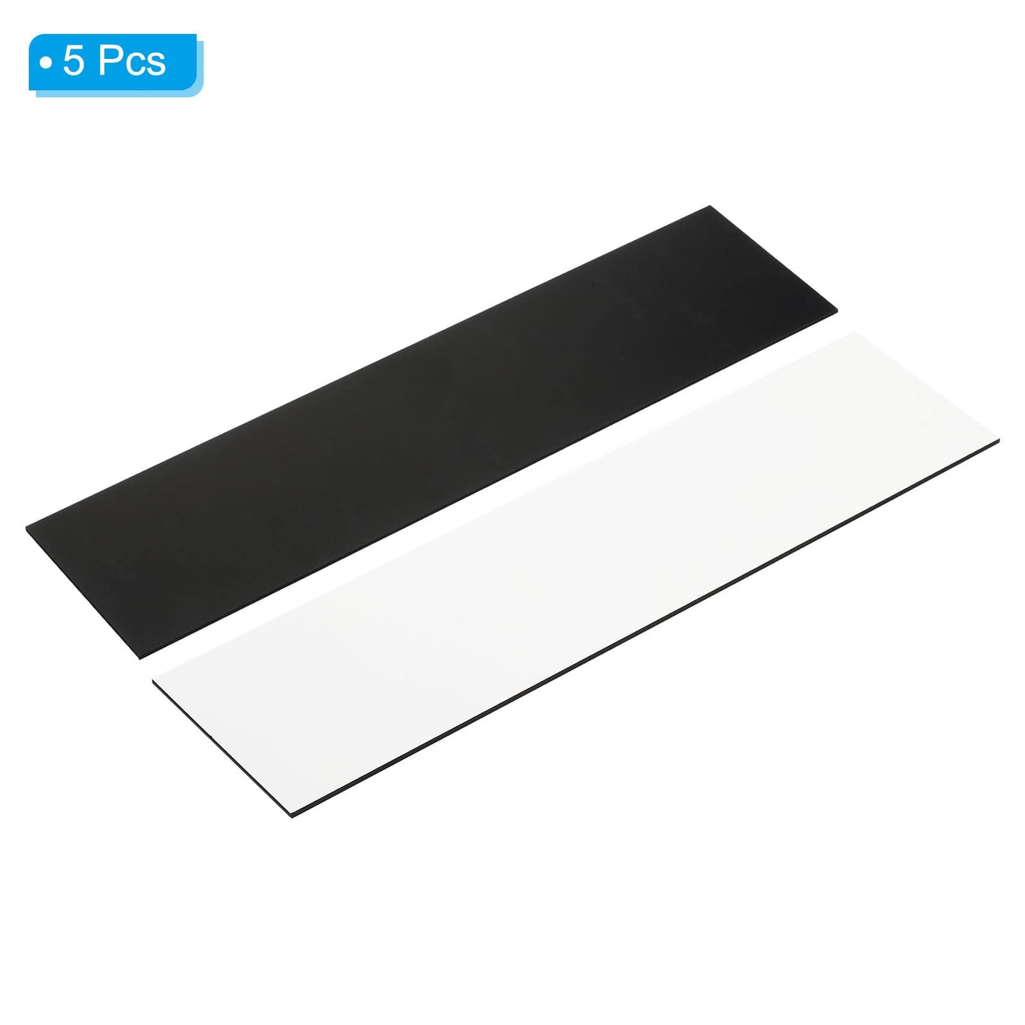 Generic 8"x2" Blank Engraving Name Plate, 5 Pack Personalized Custom Office Desk Name Plates for DIY Laser Printing, White