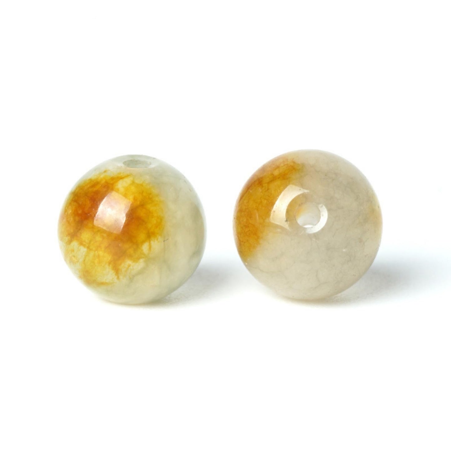 100Pcs Natural Stone 6mm Yellow Jasper Round Loose Gemstone Energy Healing Beads Hole Size 1mm DIY Smooth Beads for Bracelet Necklace Earrings Jewelry Making