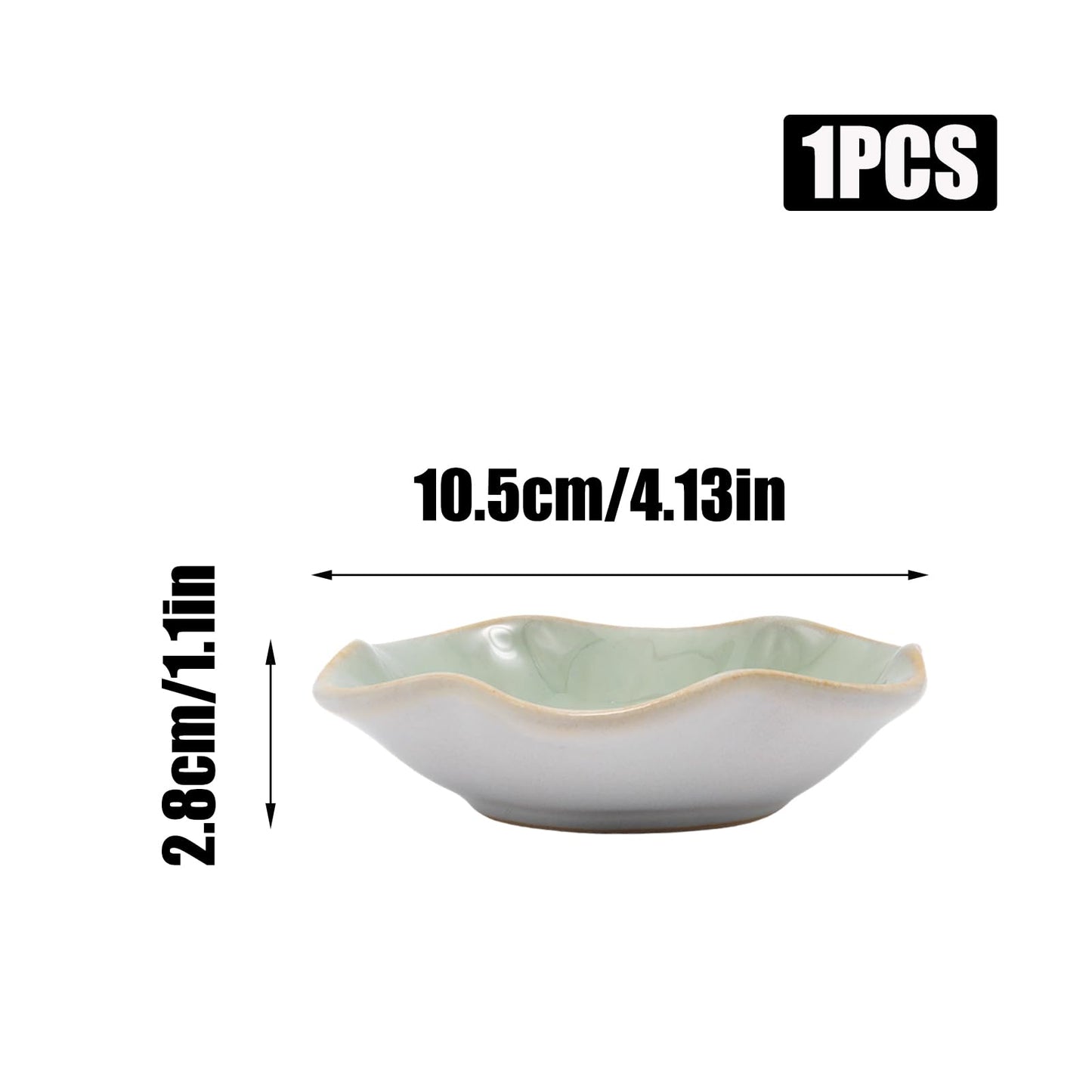 YUYUDEHM Ceramic Trinket Dish, Jewelry Dish Tray, Ceramic Ring Dish, Small Trinket Tray for Earrings Rings Necklaces Watch Keys (Green)