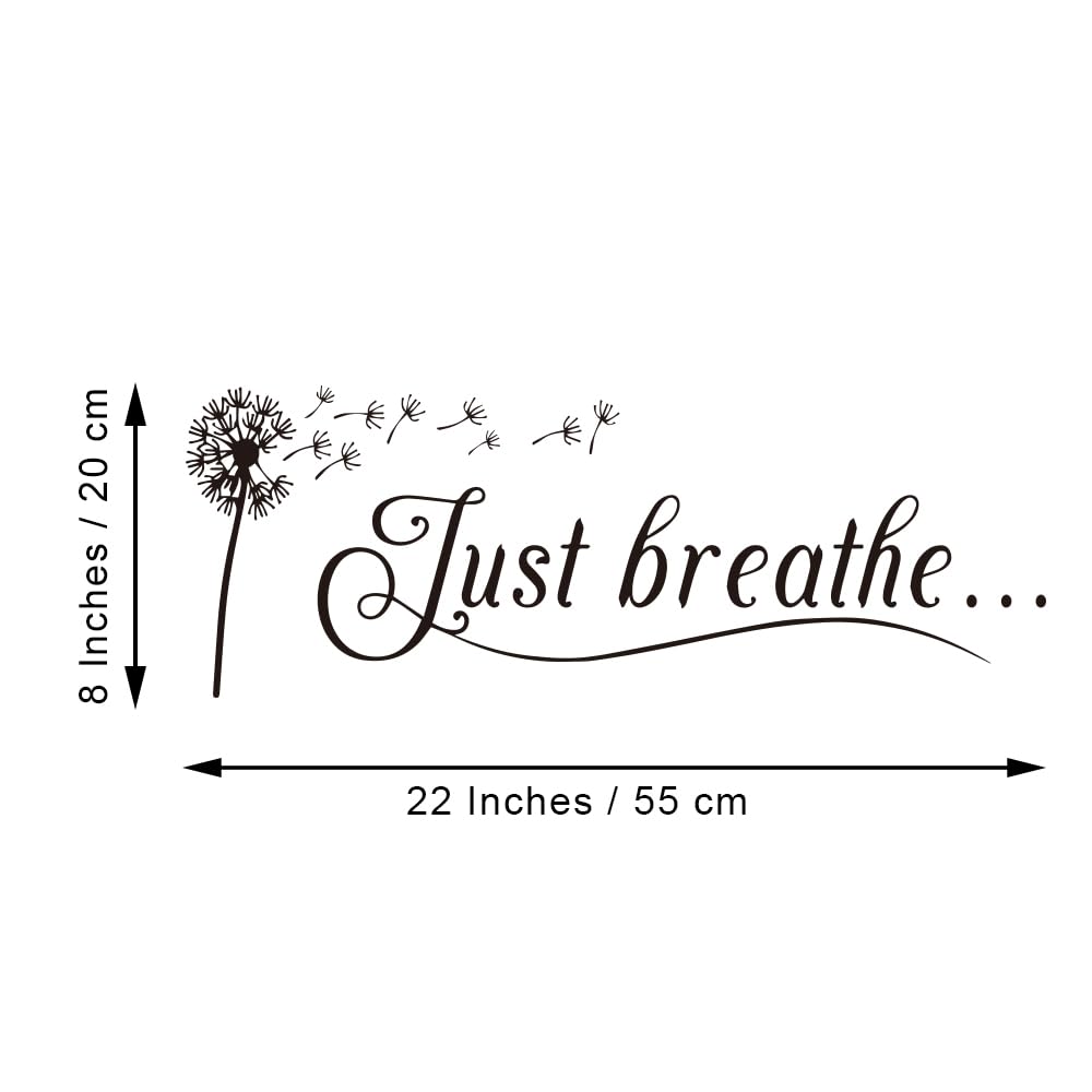 Just Breathe Vinyl Wall Decal Yoga Quotes Positive Relax Motto Art Letters Sayings Living Room Décor Lettering