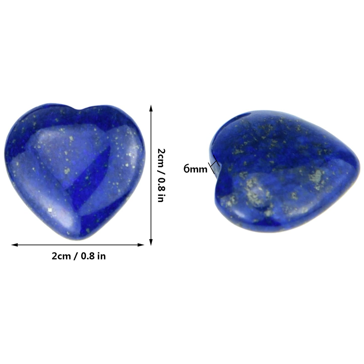 Marrywindix 15 Packs 0.8 Inch Healing Crystal Natural Lapis Lazuli Heart Love Carved Palm Worry Stone Chakra Reiki Balancing