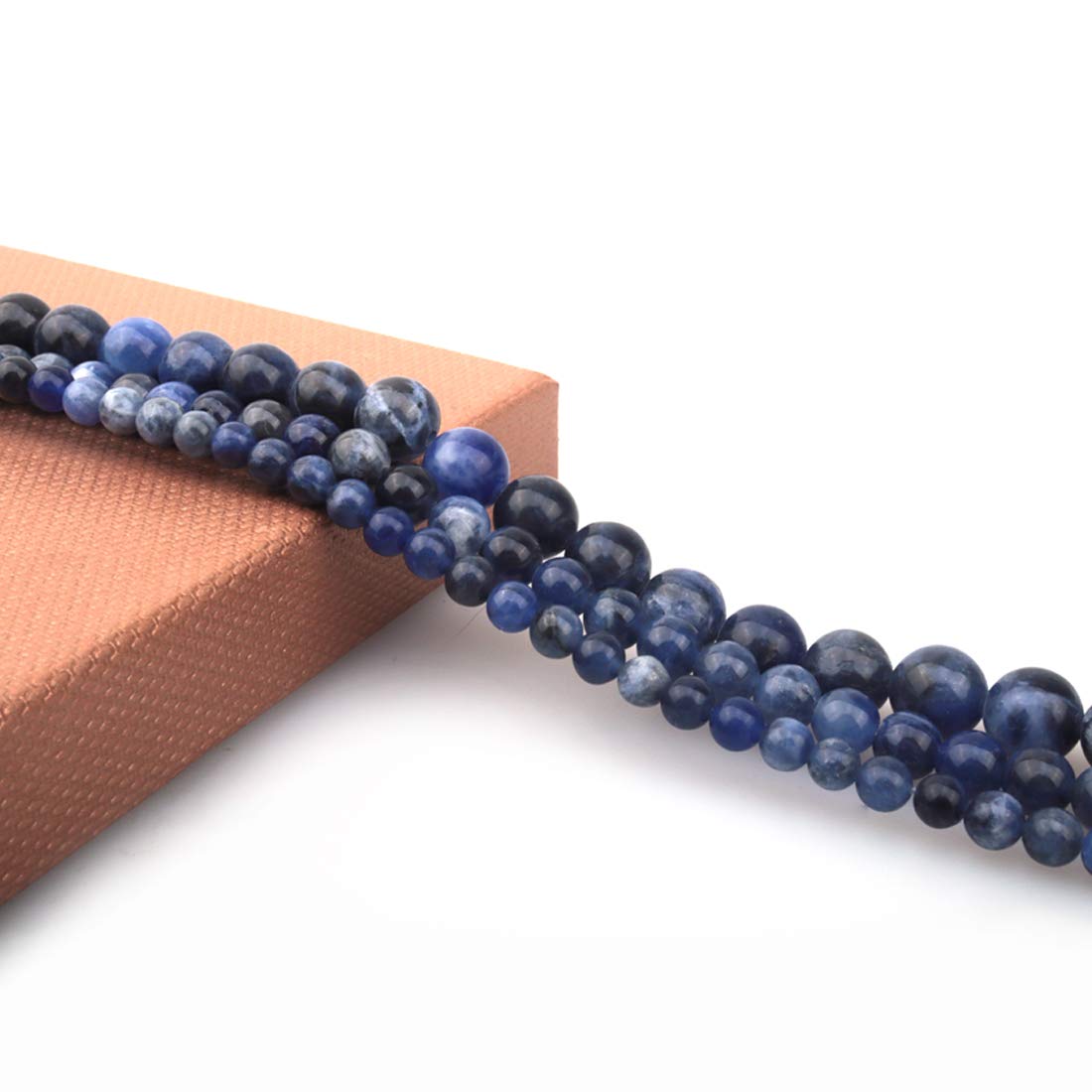ICAI Beads 10mm Natural Sodalite Stone Round Loose Stone Beads for Jewelry Making DIY Crafts Design 1 Strand 15" APPR.34-36pcs