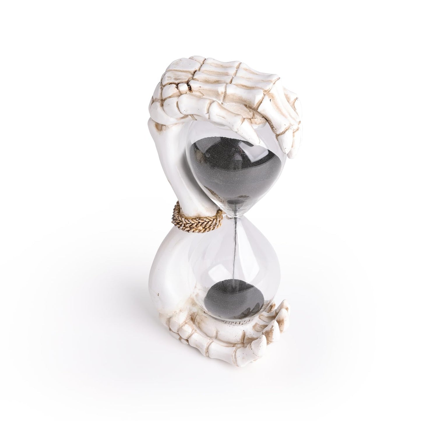 NVSHIQWEI Antique Double Skeleton Hand Time Hourglass Figurines, Halloween Decoration White (White D)